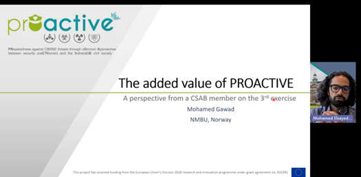 A man is online presenting power point slide titled "The added value of PROACTIVE". 
